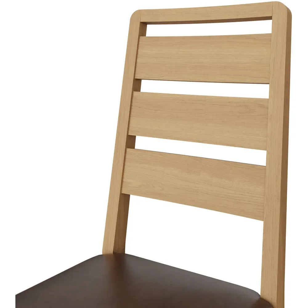 Taberno Set of 2 Dining Chairs - Brown, Oak