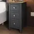 Taberno Slim 3 Drawer Bedside Table - Blue, Oak