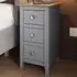 Taberno Slim 3 Drawer Bedside Table - Grey, Oak