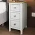 Taberno Slim 3 Drawer Bedside Table - White, Oak