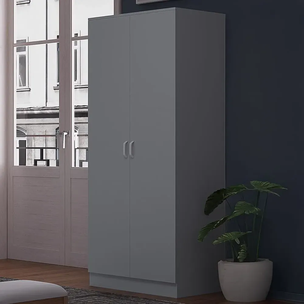 Tunis 2 Door Wardrobe - Grey