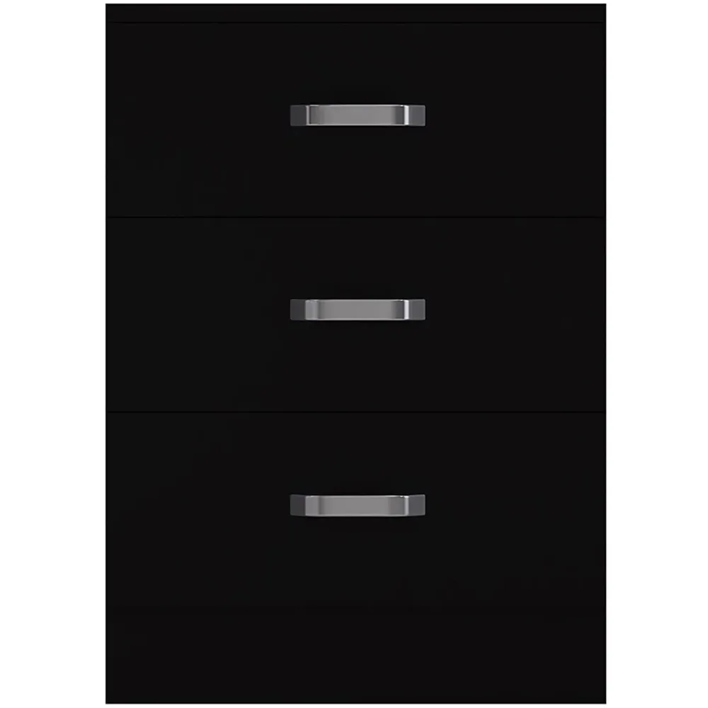Tunis 3 Drawer Chest of Drawers - Black