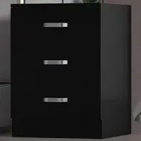 Tunis 3 Drawer Chest of Drawers - Black