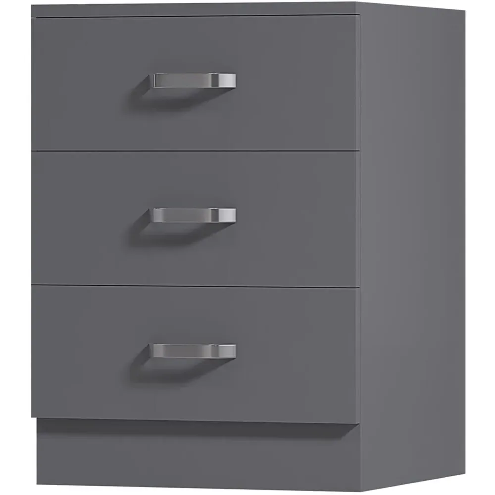 Tunis 3 Drawer Chest of Drawers - Grey