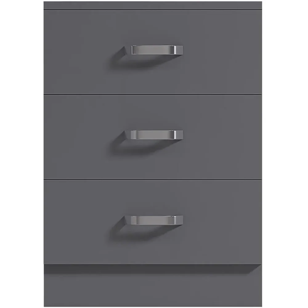 Tunis 3 Drawer Chest of Drawers - Grey