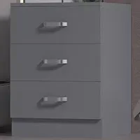 Tunis 3 Drawer Chest of Drawers - Grey