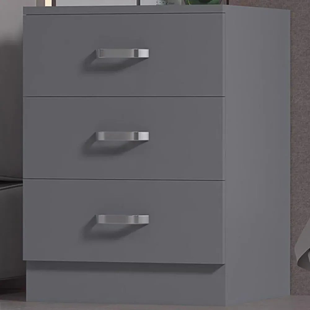 Tunis 3 Drawer Chest of Drawers - Grey