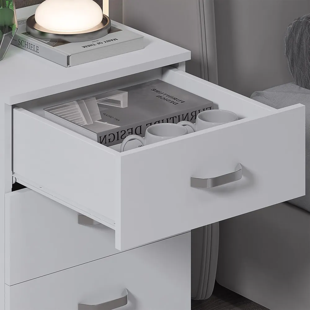 Tunis 3 Drawer Chest of Drawers - White