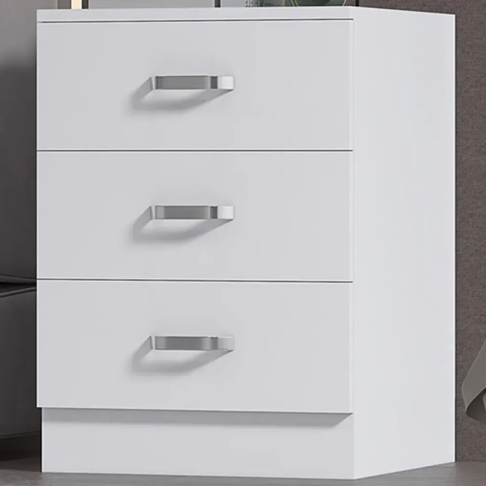 Tunis 3 Drawer Chest of Drawers - White