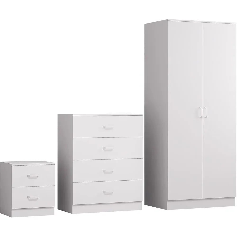 Tunis 3 Piece Bedroom Furniture Set - White