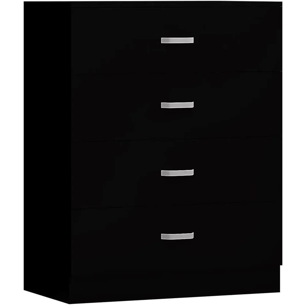 Tunis 4 Drawer Chest of Drawers - Black