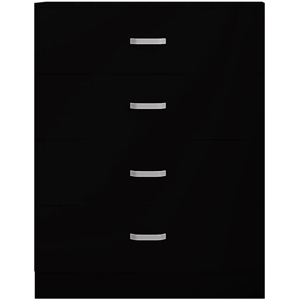Tunis 4 Drawer Chest of Drawers - Black