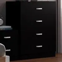 Tunis 4 Drawer Chest of Drawers - Black