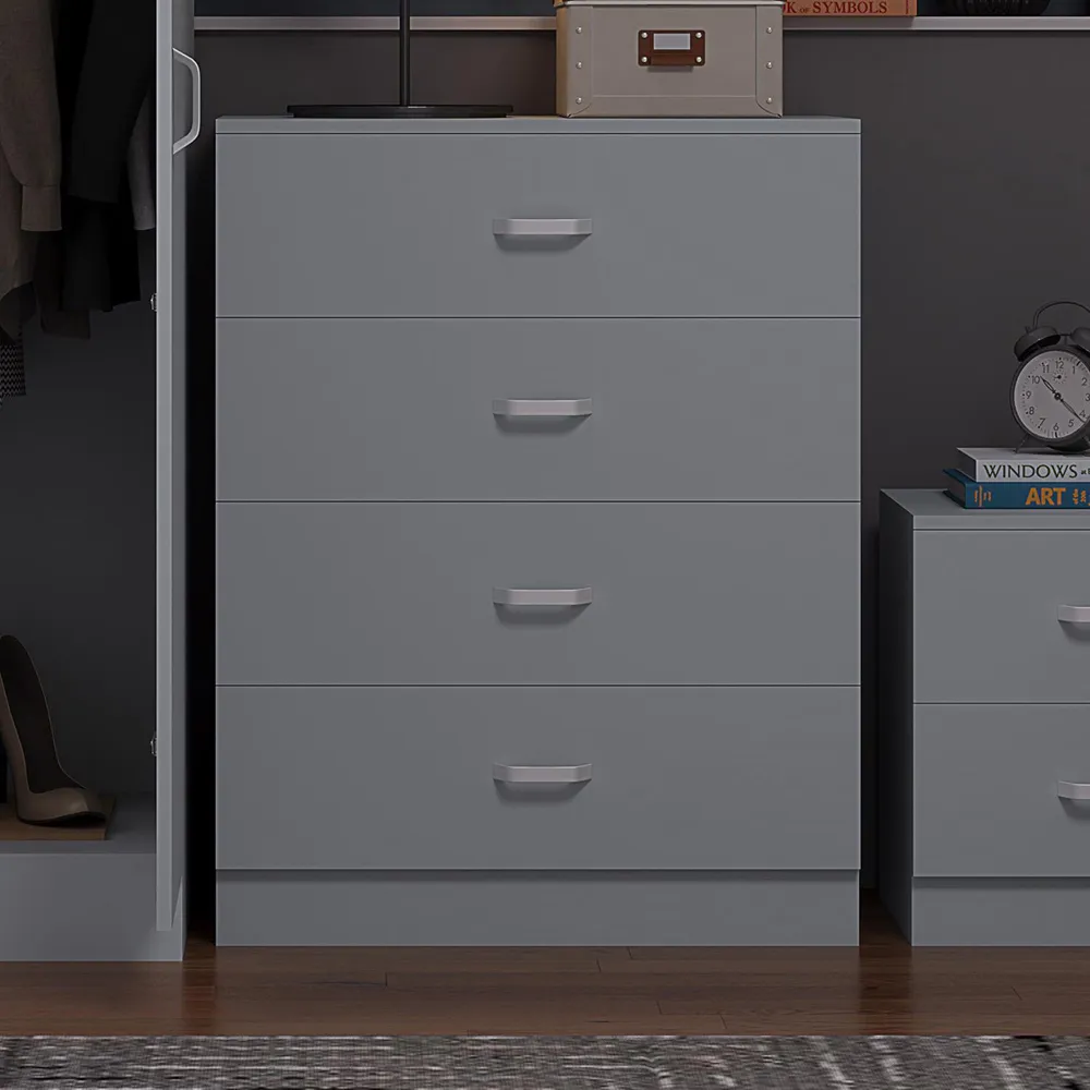Tunis 4 Drawer Chest of Drawers - Grey