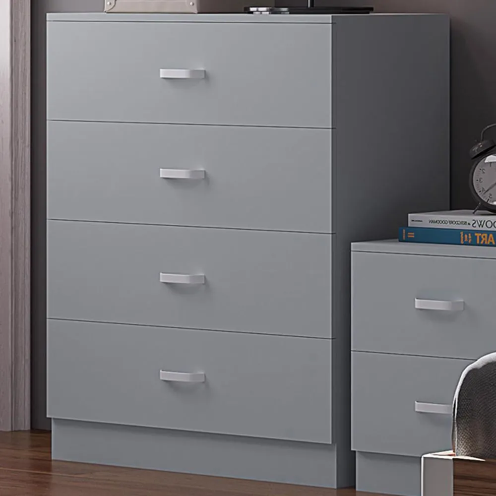 Tunis 4 Drawer Chest of Drawers - Grey