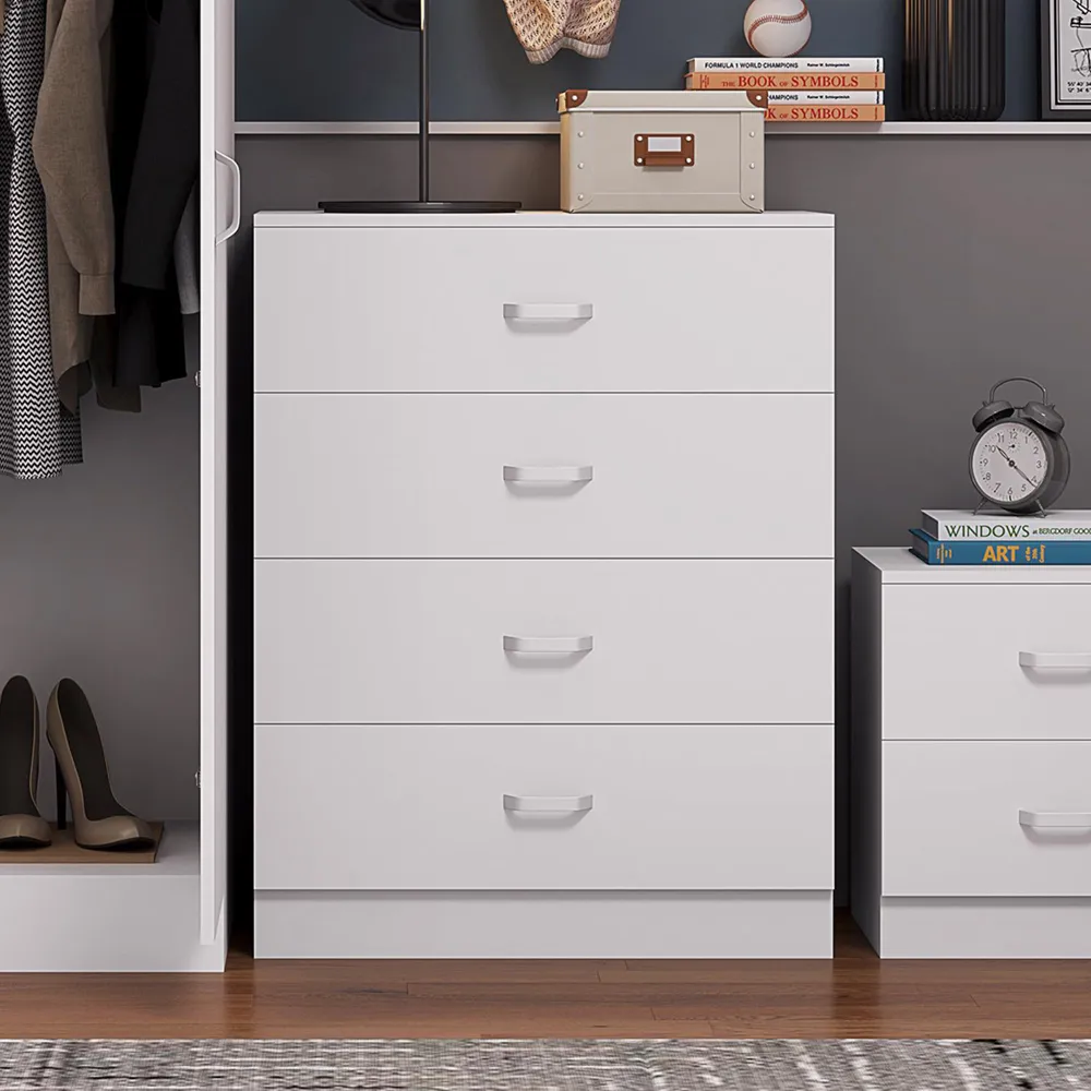 Tunis 4 Drawer Chest of Drawers - White