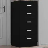 Tunis 5 Drawer Slim Chest - Black