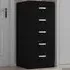 Tunis 5 Drawer Slim Chest - Black