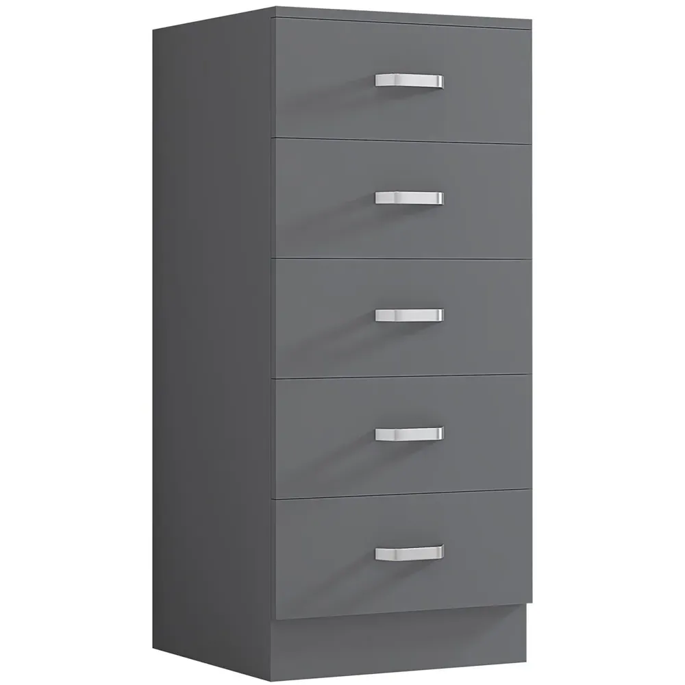 Tunis 5 Drawer Slim Chest - Grey