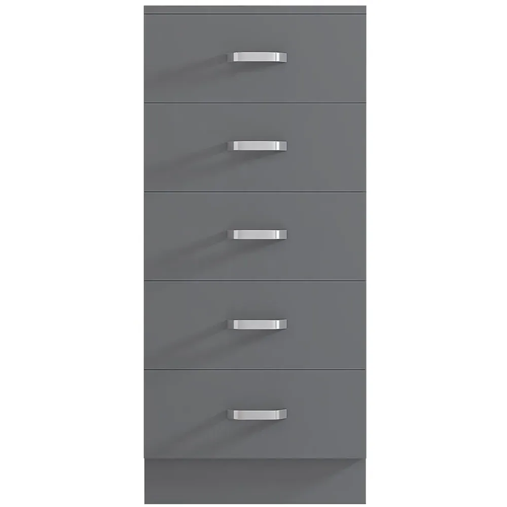 Tunis 5 Drawer Slim Chest - Grey