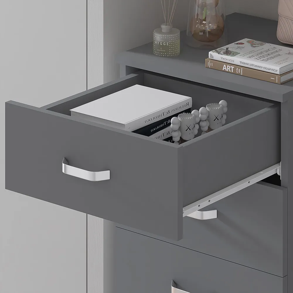 Tunis 5 Drawer Slim Chest - Grey