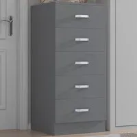Tunis 5 Drawer Slim Chest - Grey