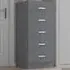 Tunis 5 Drawer Slim Chest - Grey