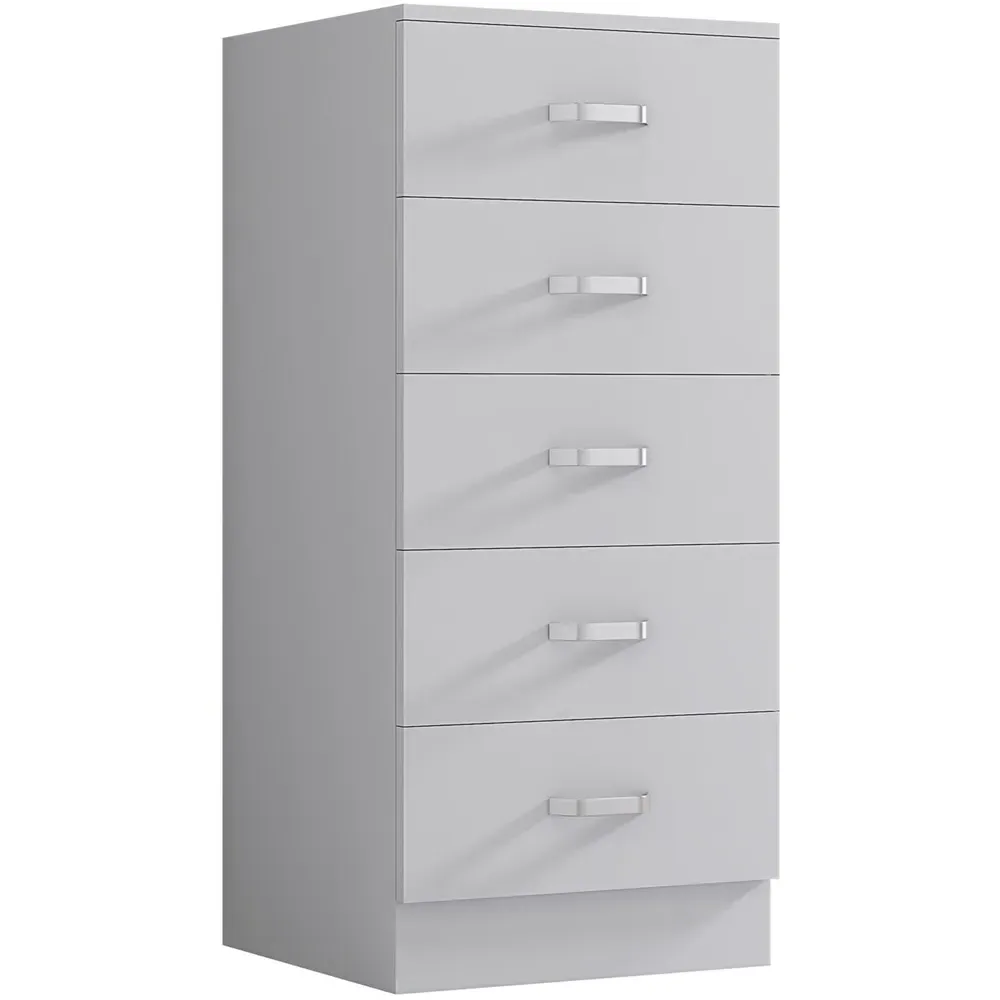 Tunis 5 Drawer Slim Chest - White