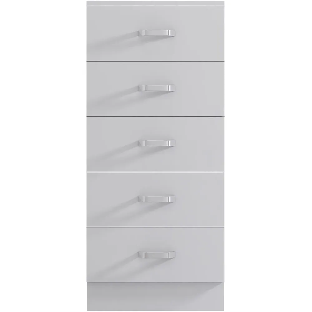 Tunis 5 Drawer Slim Chest - White