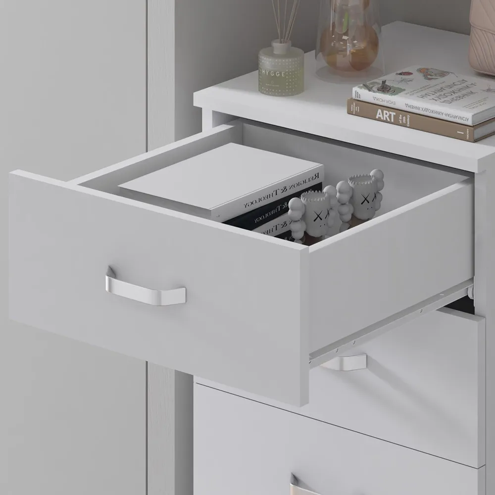 Tunis 5 Drawer Slim Chest - White