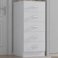 Tunis 5 Drawer Slim Chest - White