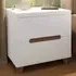 Veloce 2 Drawer Bedside Table - White Gloss, Oak