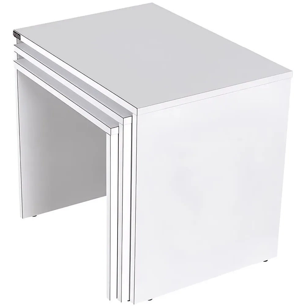 White Scratch Resistant Nest of Tables Set of 3 - White