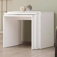 White Scratch Resistant Nest of Tables Set of 3 - White