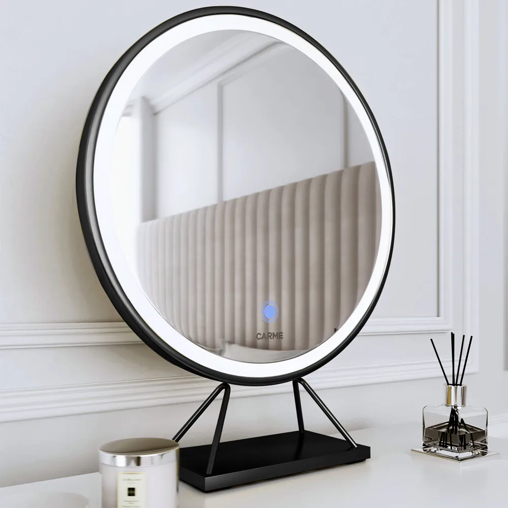 5 Drawer Dressing Table Set with LED Mirror - White, Black