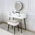 5 Drawer Dressing Table Set with LED Mirror - White, Black