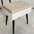 CARME Home Storage Stool with Padding - White, Velvet