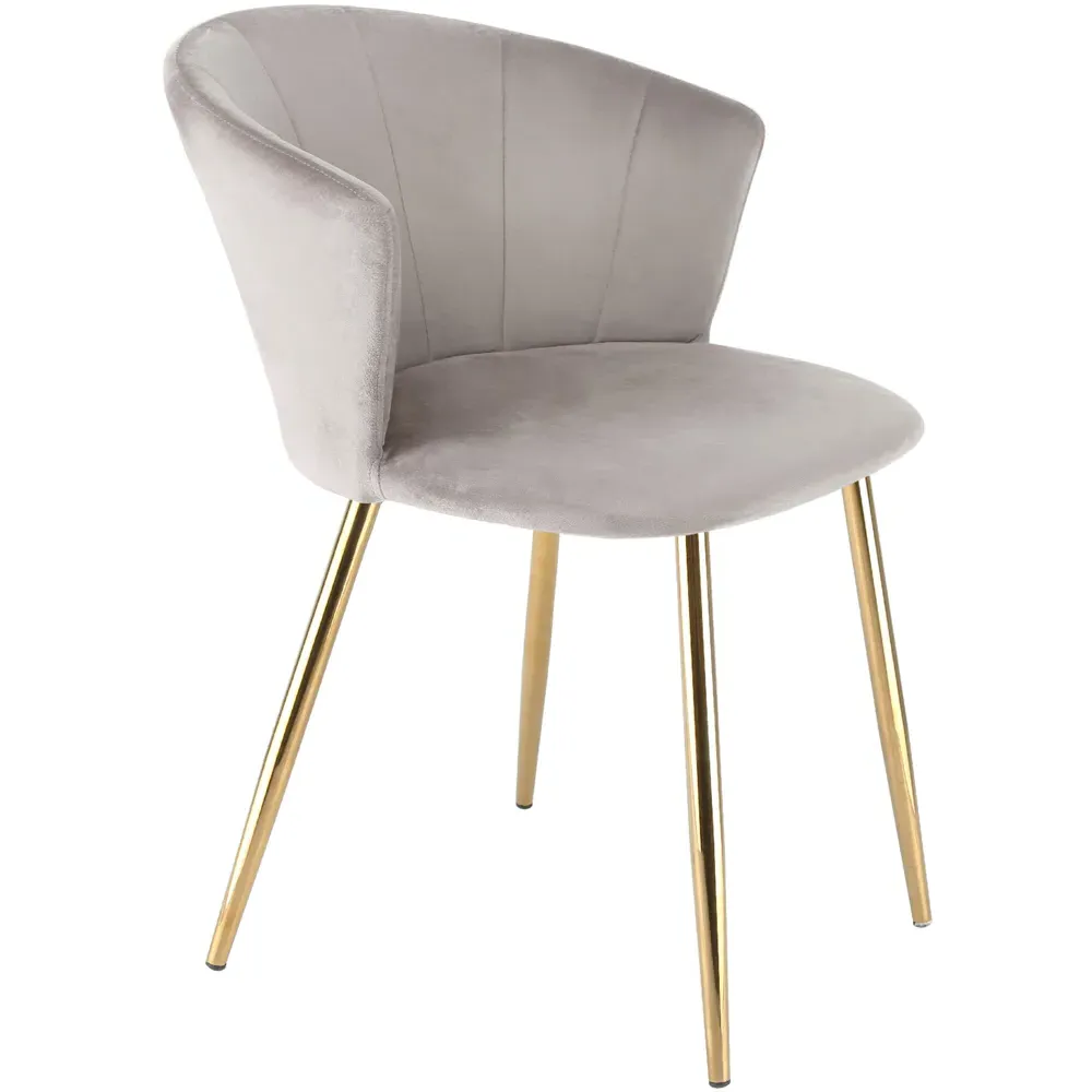 Ella Dining Chair - Brown, Velvet