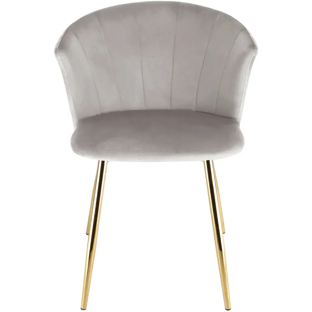 Ella Dining Chair - Brown, Velvet