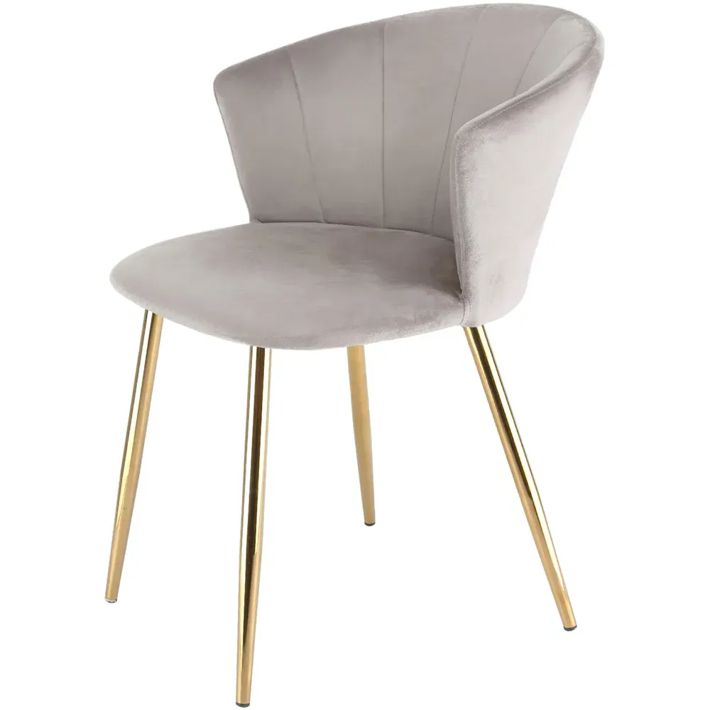 Ella Dining Chair - Brown, Velvet