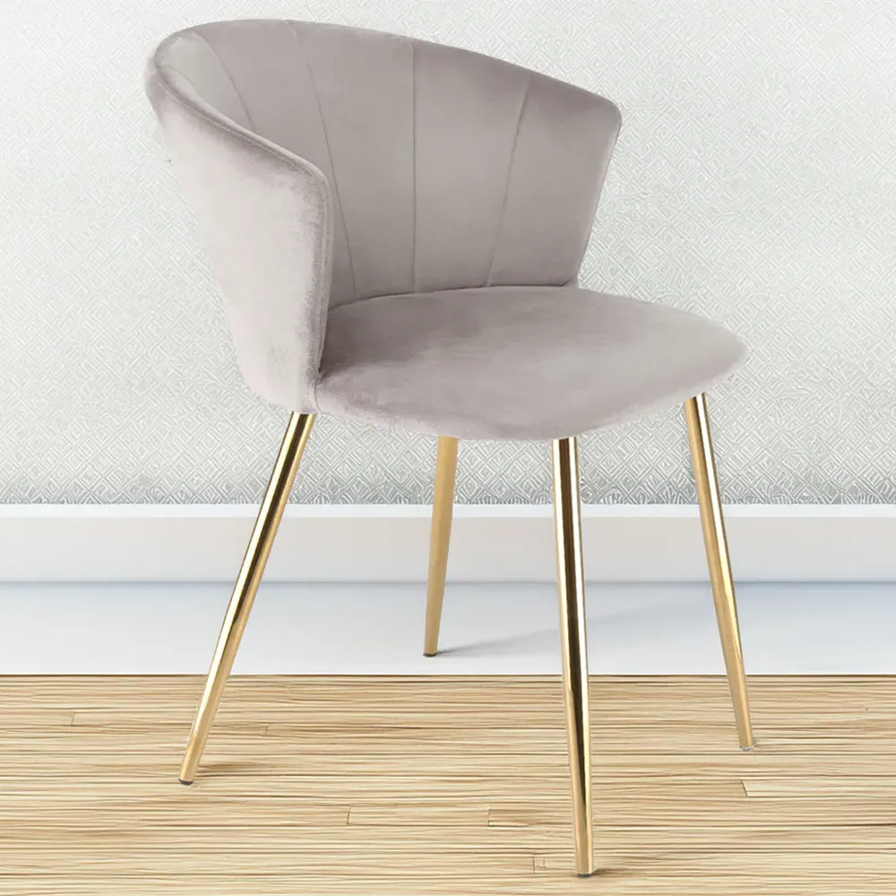 Ella Dining Chair - Brown, Velvet image