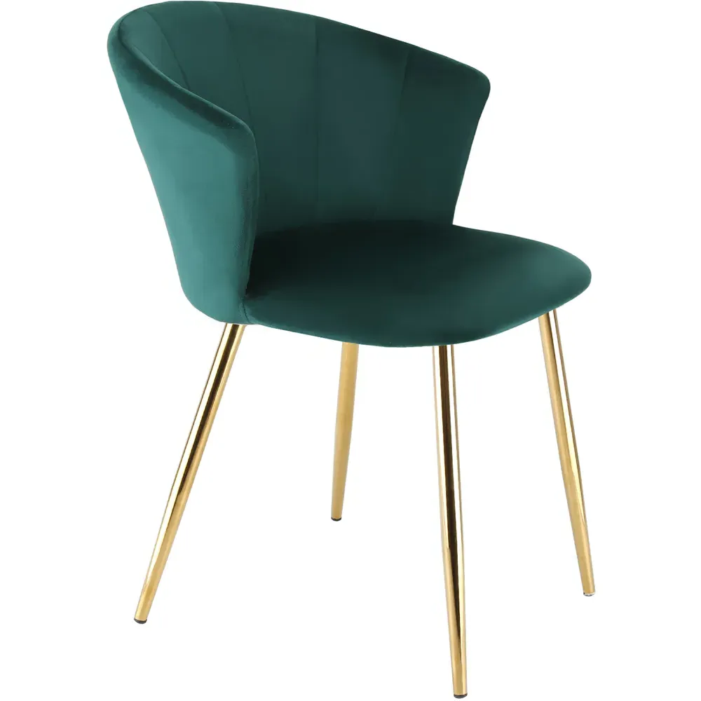 Ella Dining Chair - Green, Velvet