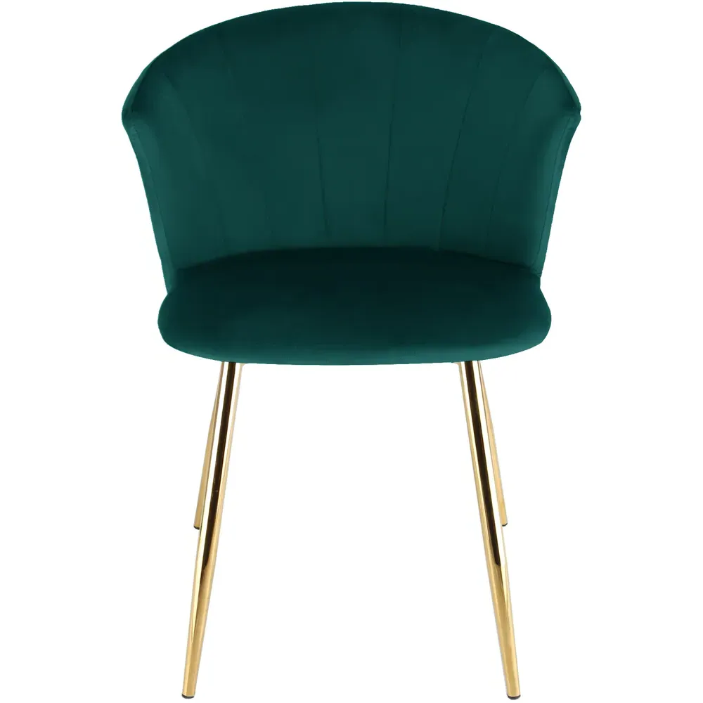 Ella Dining Chair - Green, Velvet