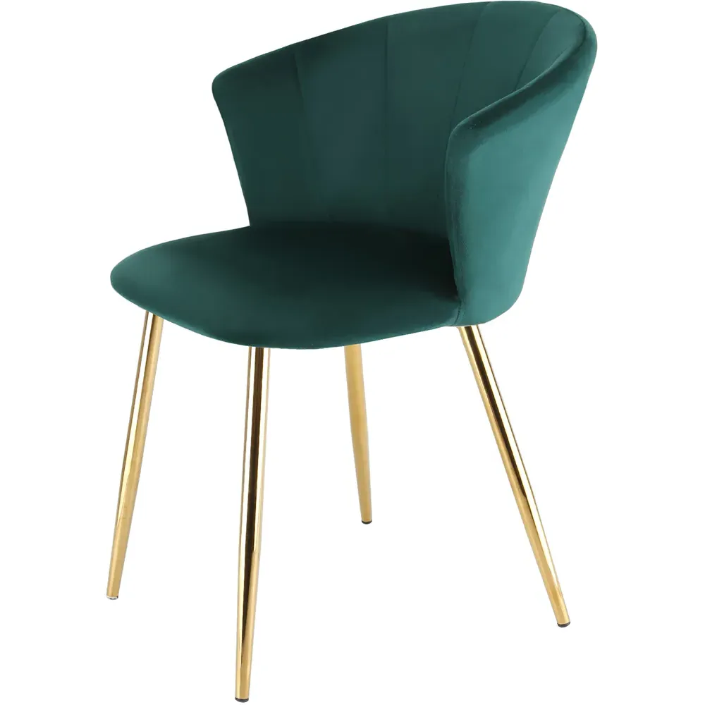 Ella Dining Chair - Green, Velvet