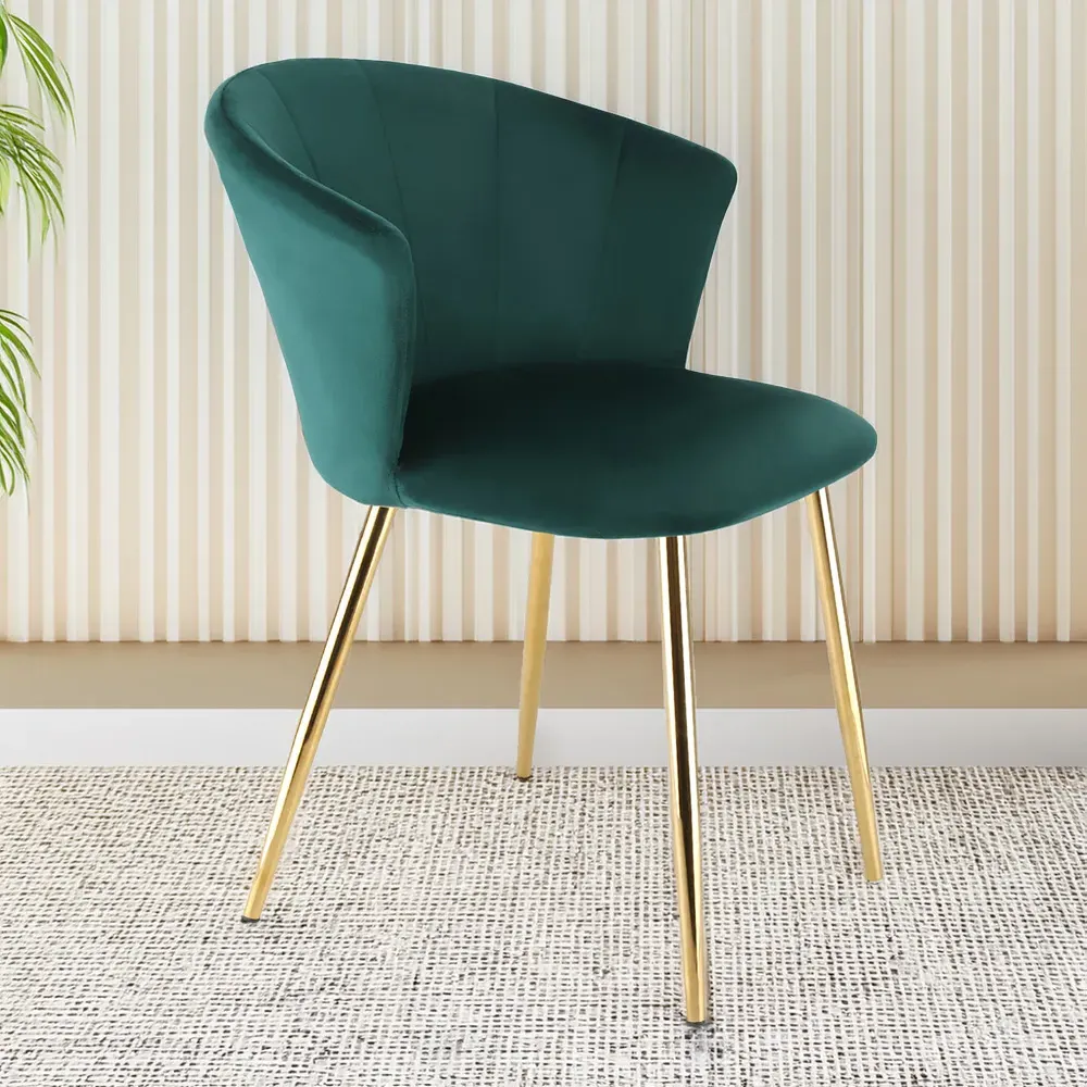 Ella Dining Chair - Green, Velvet image