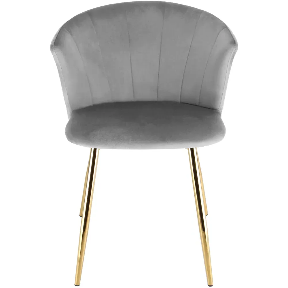 Ella Dining Chair - Grey, Velvet