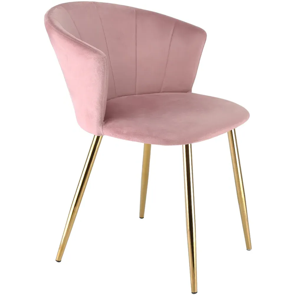 Ella Dining Chair - Pink, Velvet