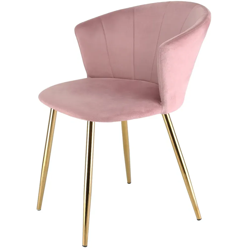 Ella Dining Chair - Pink, Velvet