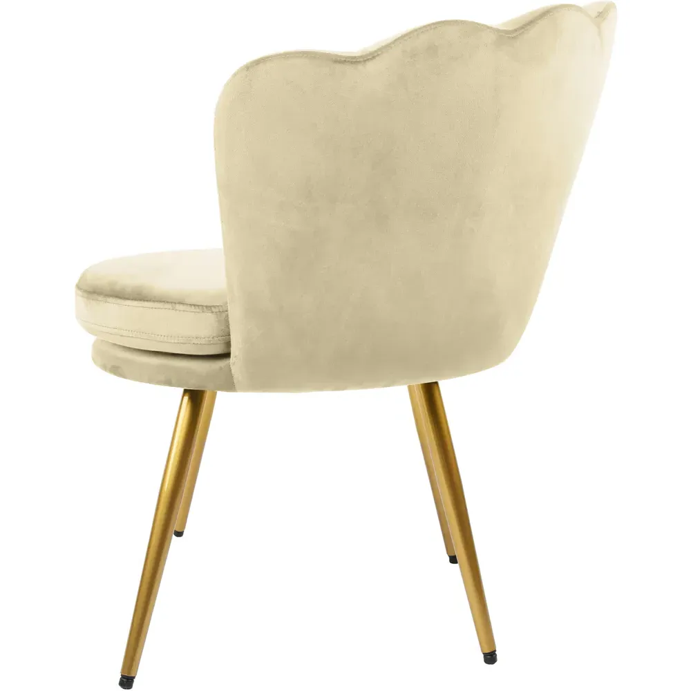 Flora Petal Back Accent Tub Chair - Champagne, Velvet