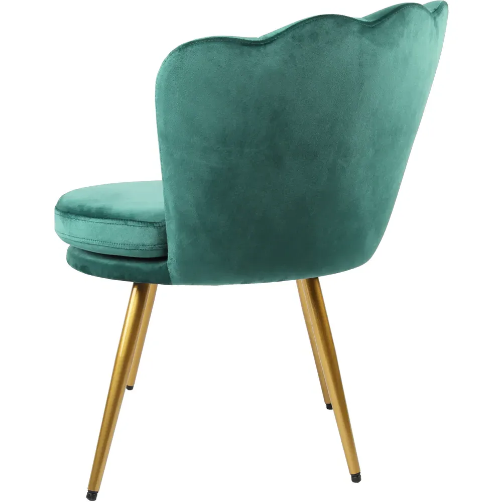 Flora Petal Back Accent Tub Chair - Green, Velvet
